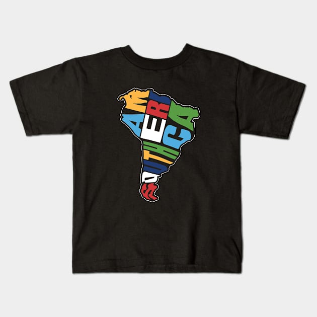 I LOVE SOUTH AMERICA Kids T-Shirt by Zen Cosmos Official